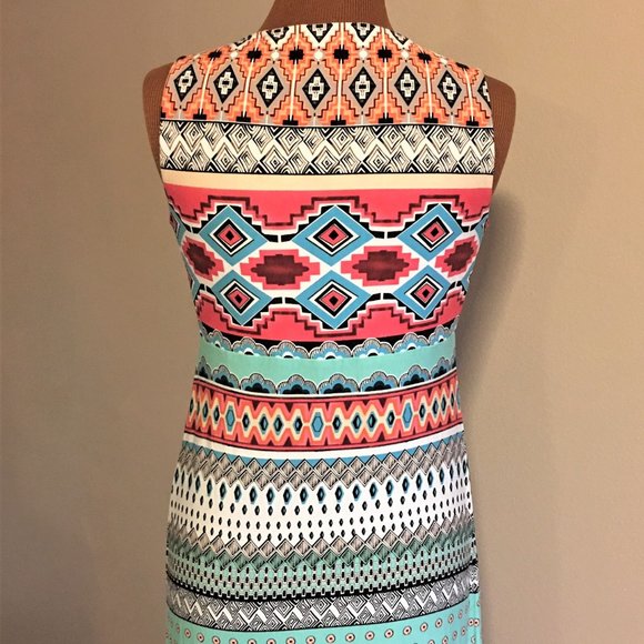 CHICO'S Multi-Print Embellished Maxi Dress - Small - Picture 7 of 16